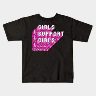 Girls Support Girls - Girly Inspiration Quote Kids T-Shirt